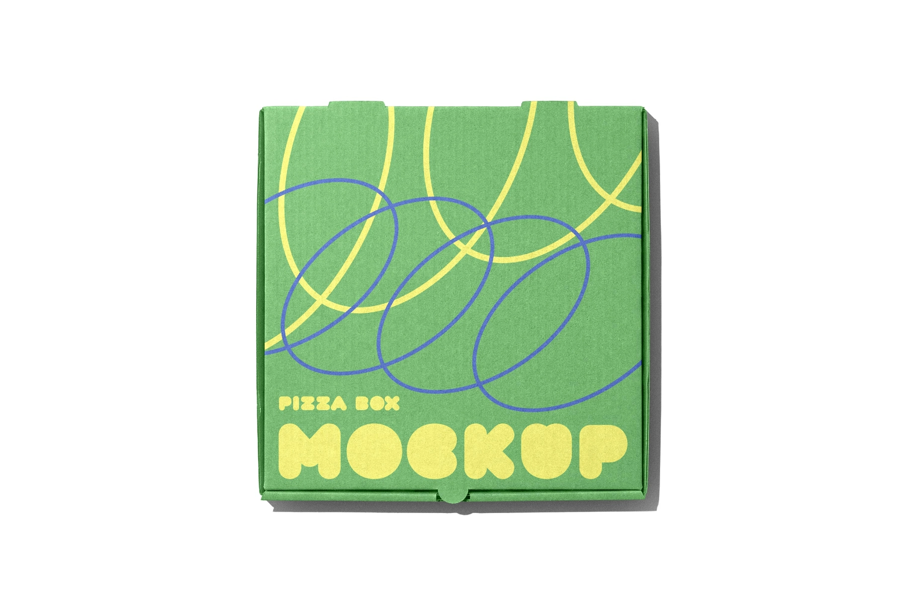 Pizza Box Packaging Mockup Top View
