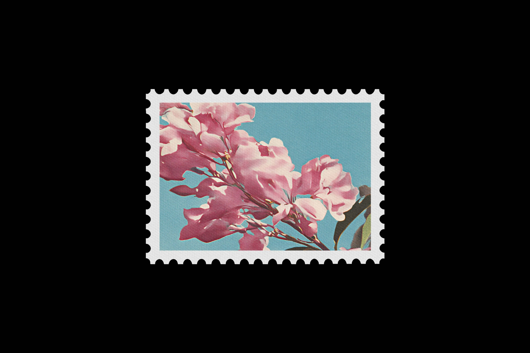 Postage Stamp Mockup with Perforated Edges