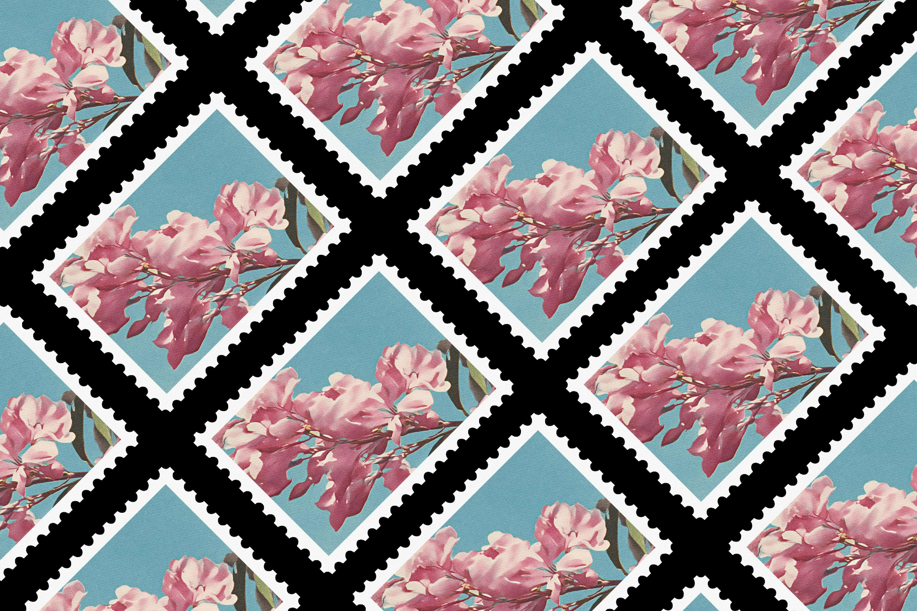 Postage Stamp Mockup Diagonal Grid