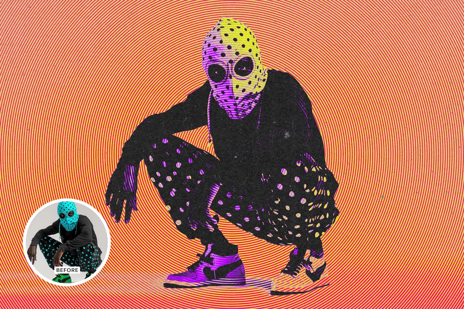 Circle Halftone Photo Effect