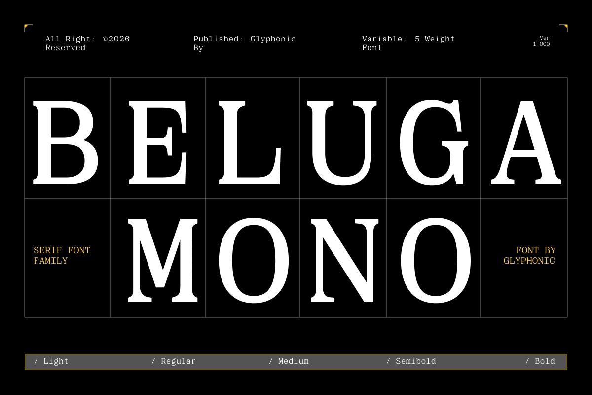 GC Beluga Mono - Elegant Modern Mono Serif Font