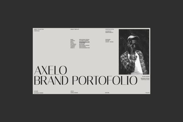 Minimalist Brand Portfolio Canva Template - Axelo
