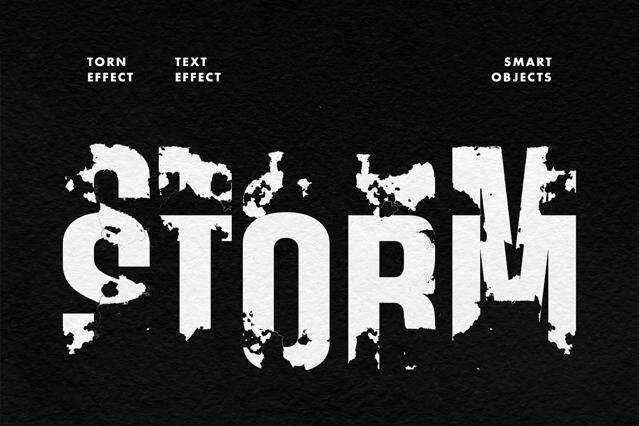 Grunge Torn Text Effect