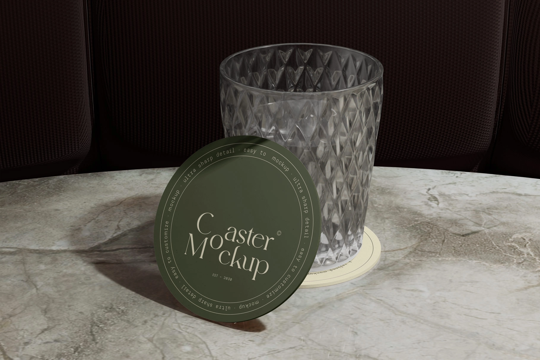 Round Drink Coaster Mockup