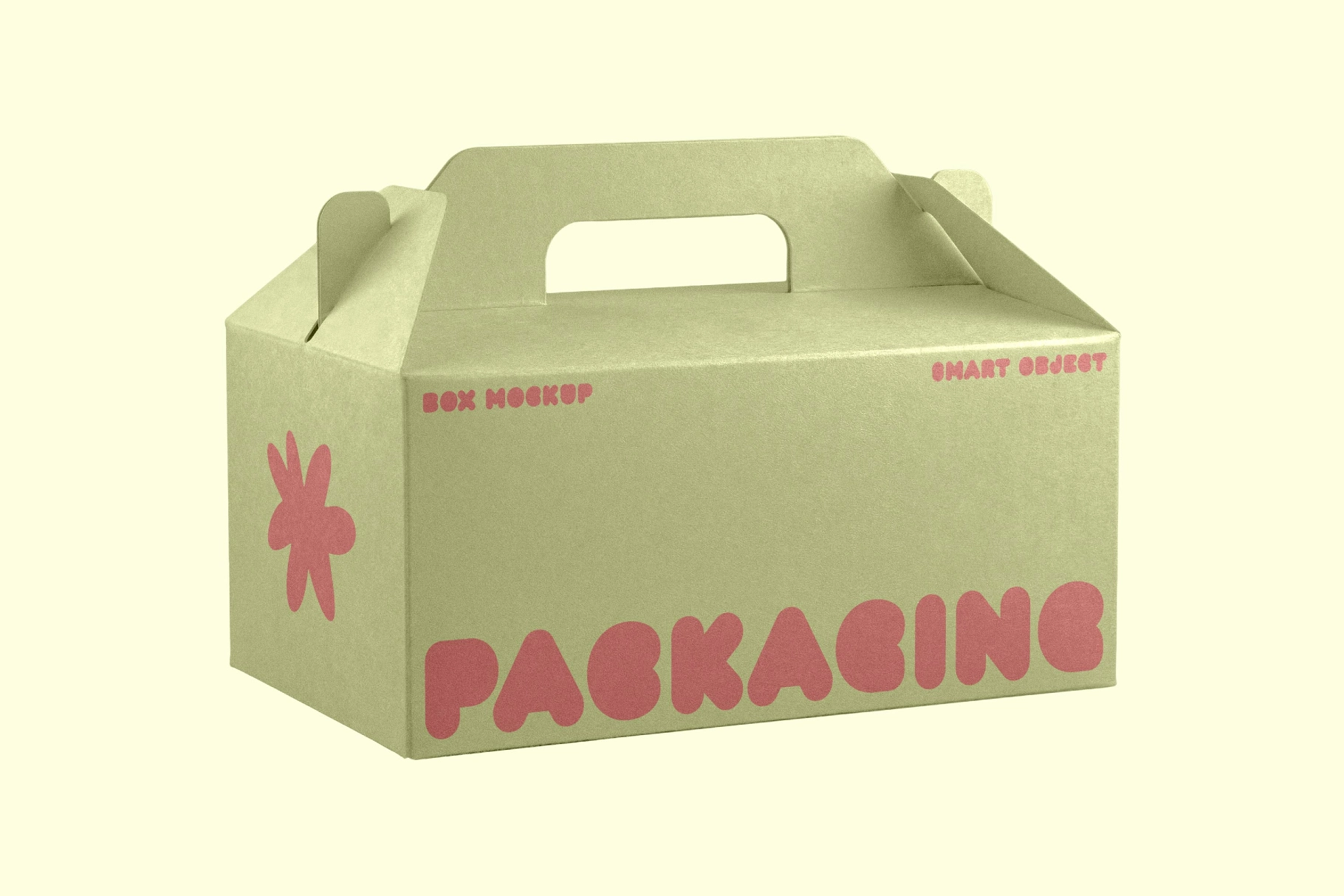 Gable Box Mockup Angled View with Handle