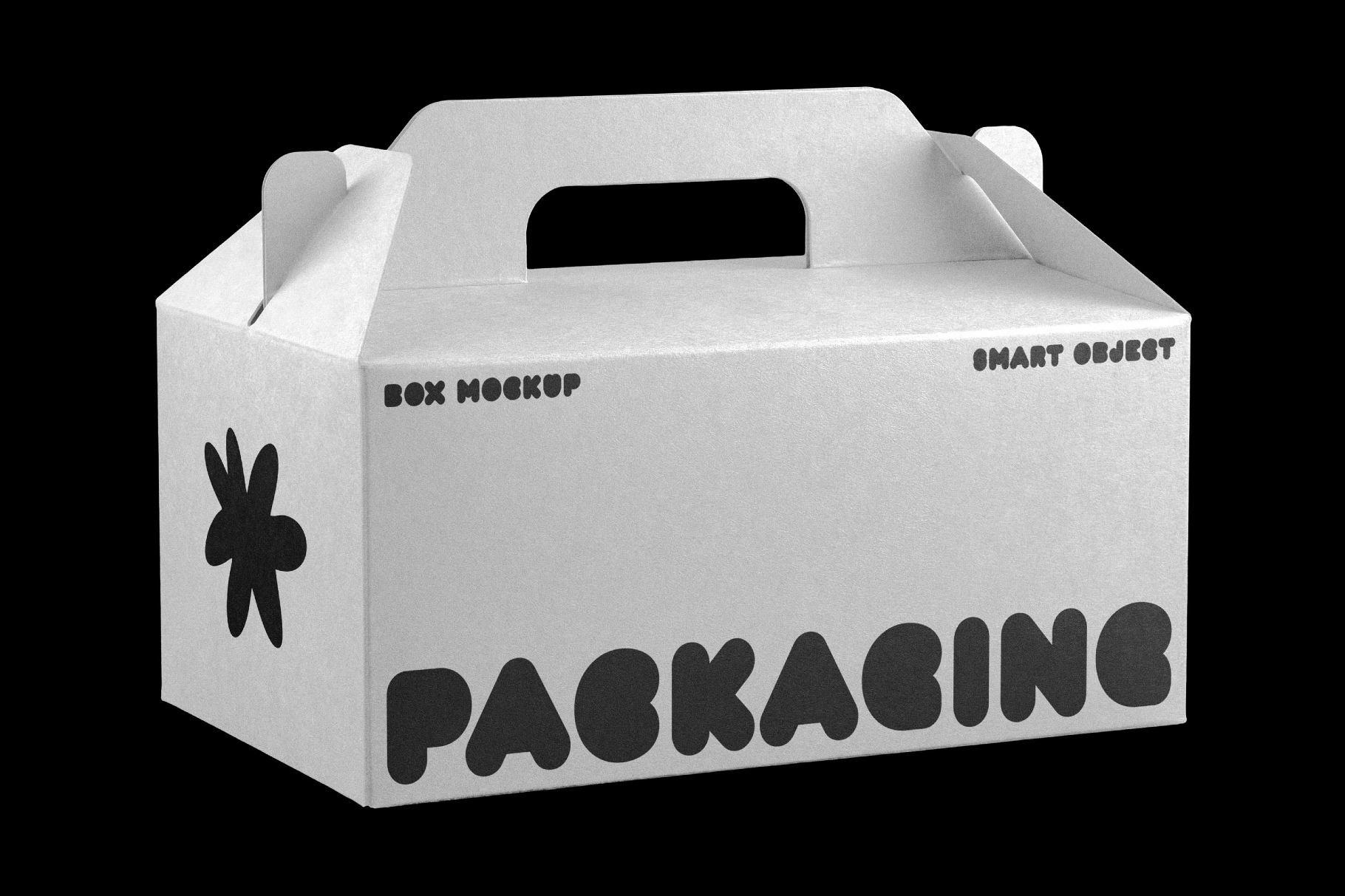 Gable Box Mockup Angled View with Handle