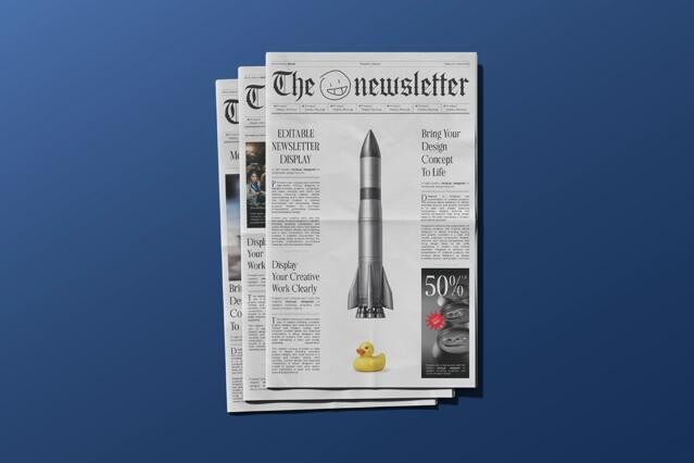 Folded Pages Newspaper Mockup