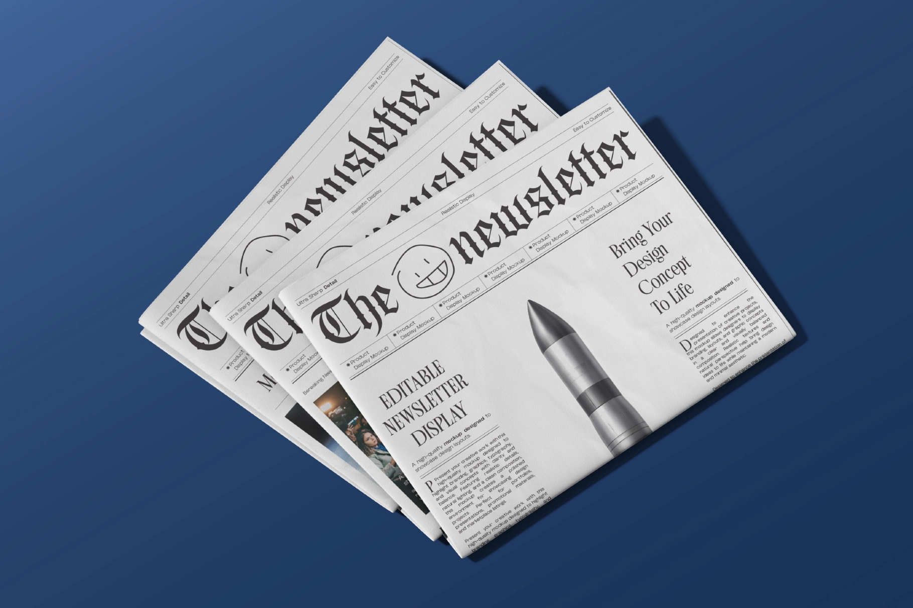 Folded Pages Newspaper Mockup