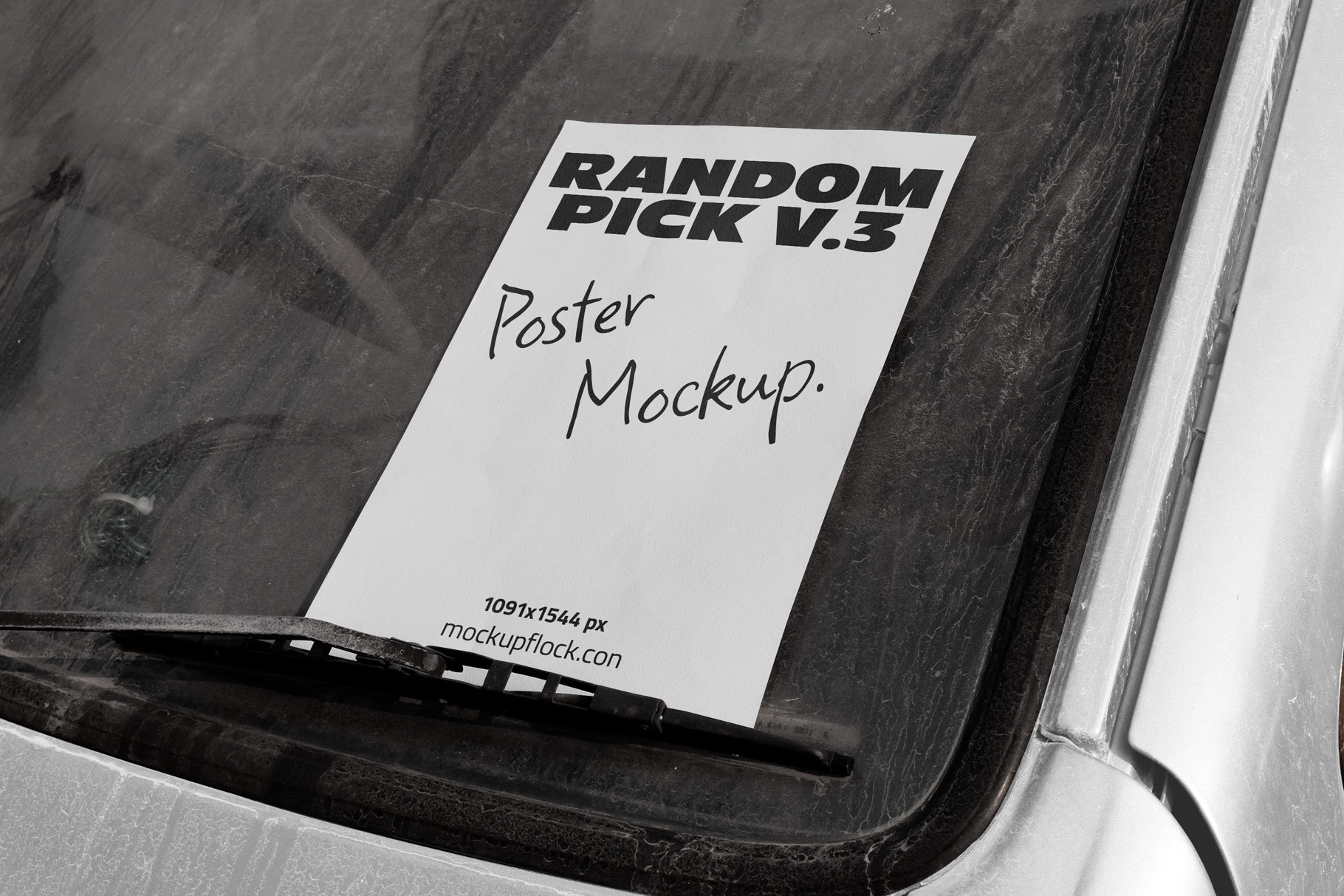 RP V.3 Car Window Poster Mockup