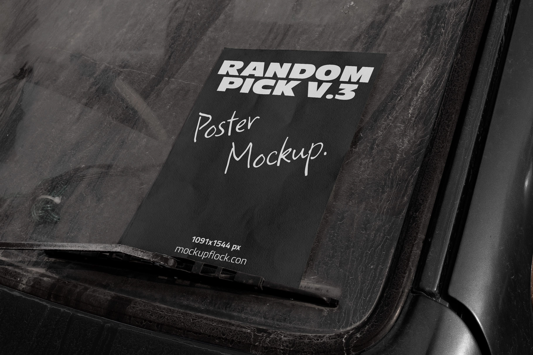 RP V.3 Car Window Poster Mockup