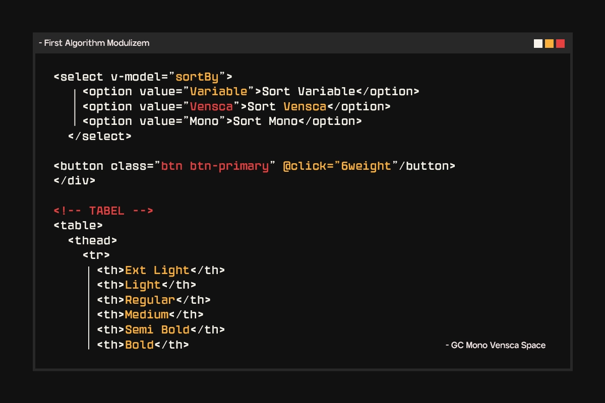 GC Vensca Mono - Modern Monospace Font