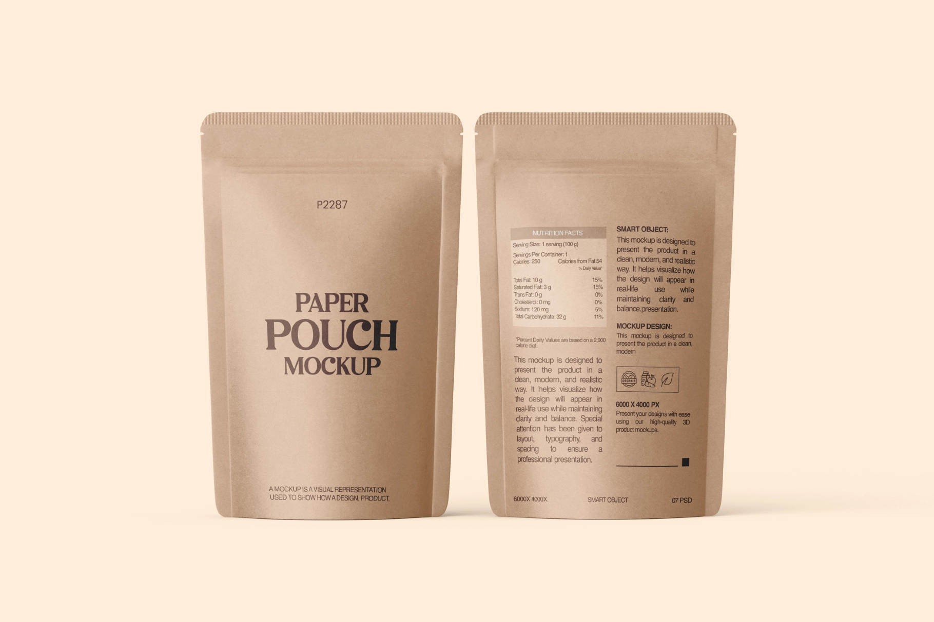 Kraft Paper Stand-Up Pouch Mockup Bundle