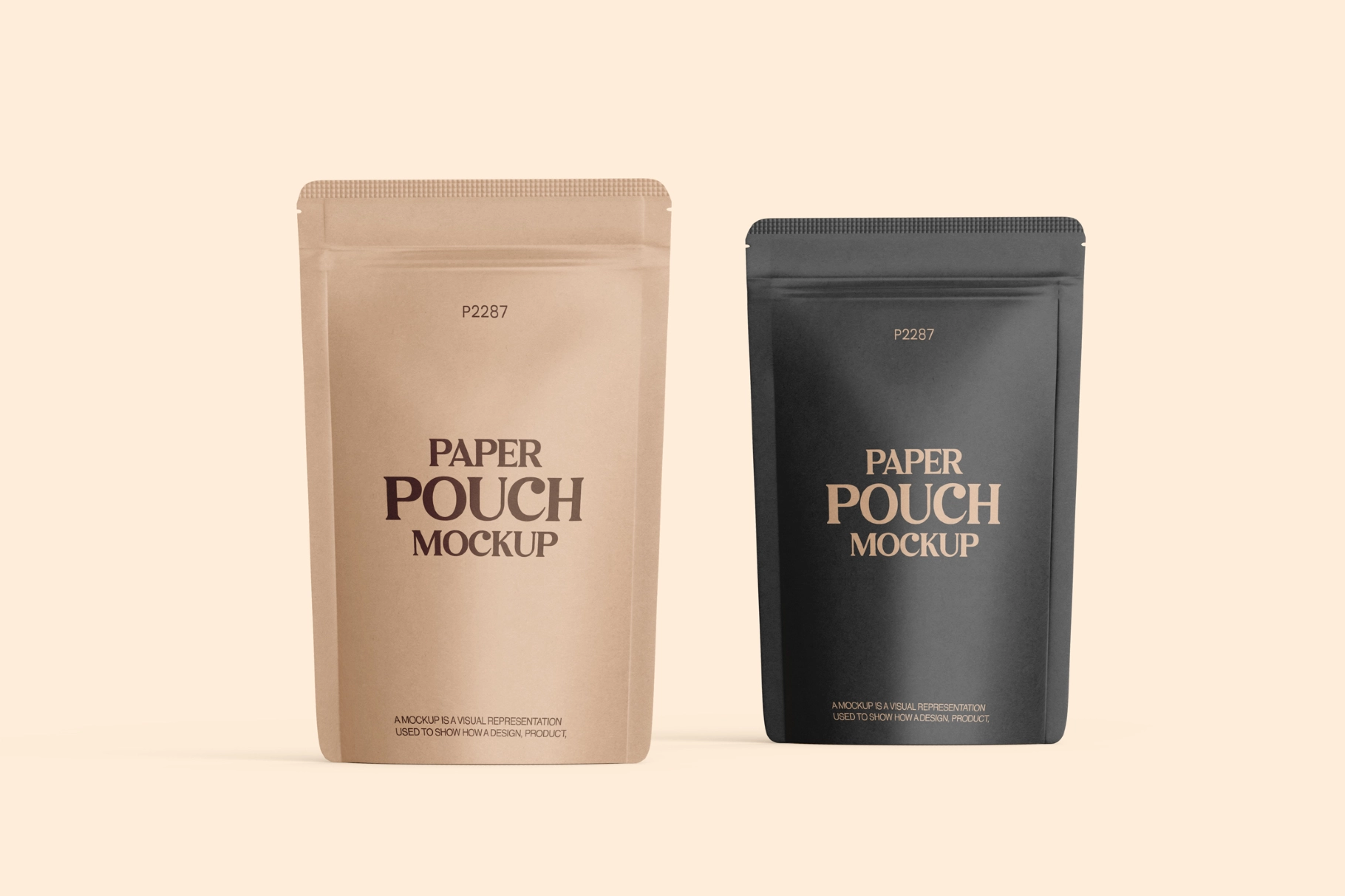 Kraft Paper Stand-Up Pouch Mockup Bundle