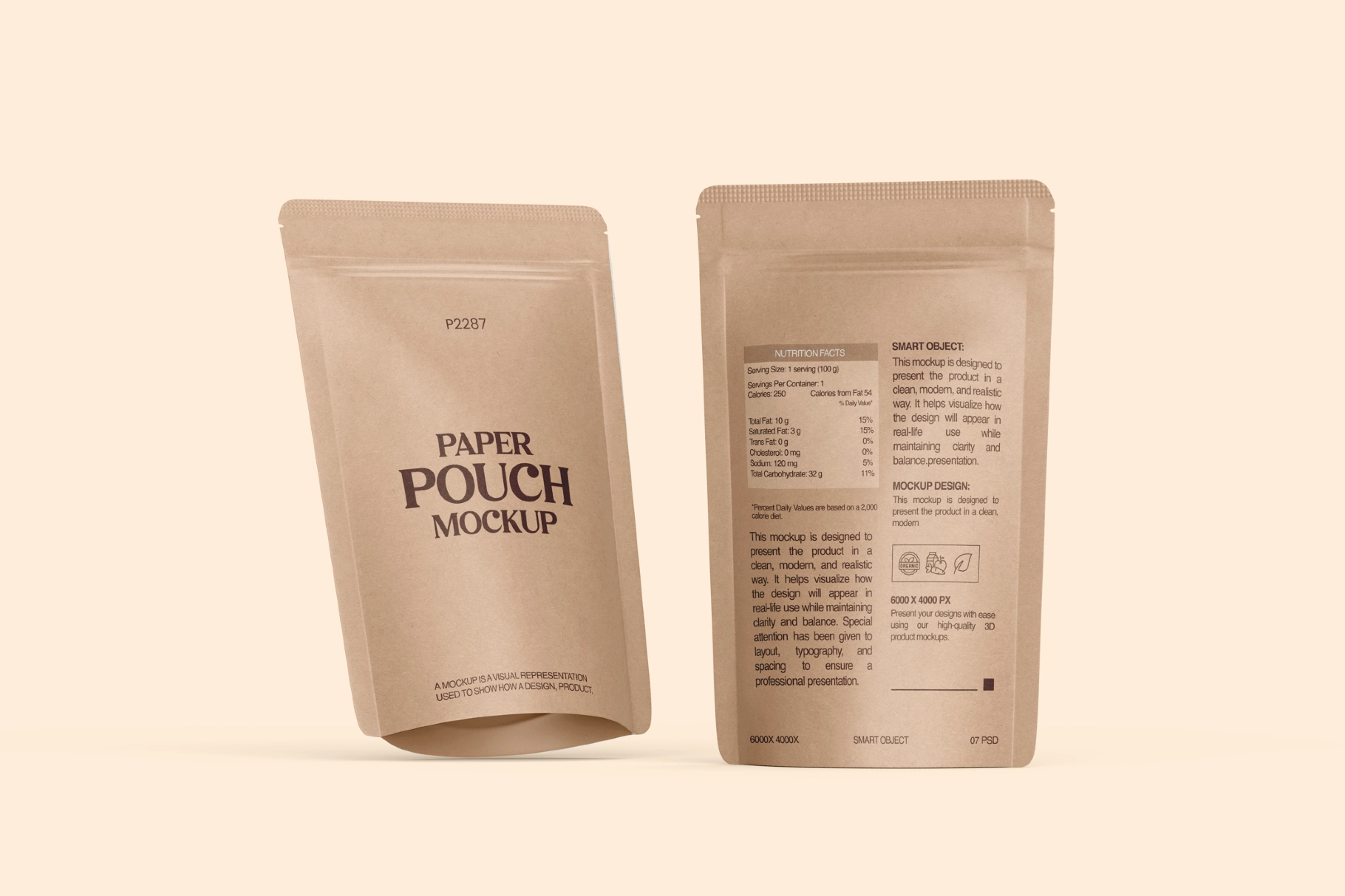 Kraft Paper Stand-Up Pouch Mockup Bundle