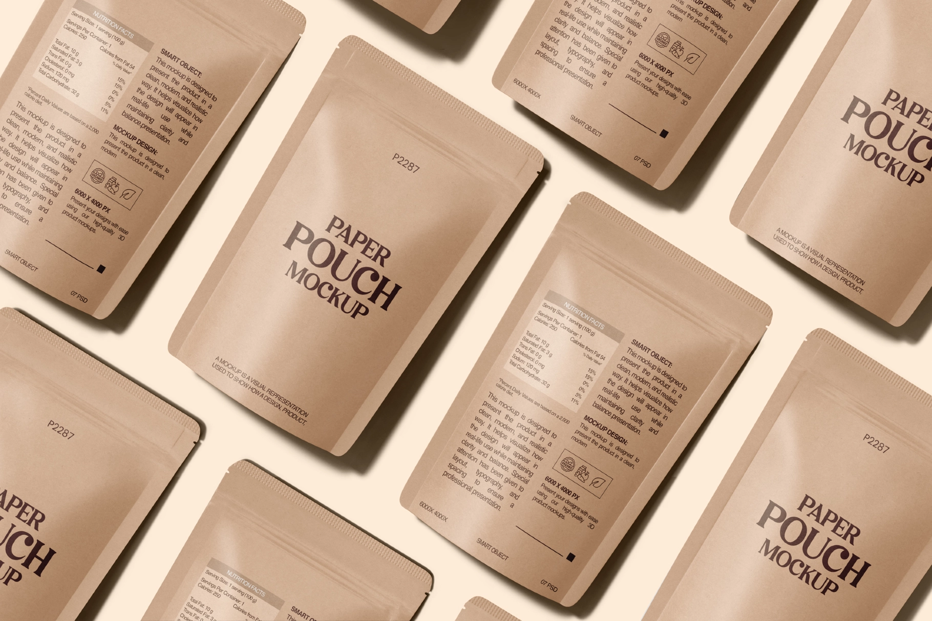 Kraft Paper Stand-Up Pouch Mockup Bundle