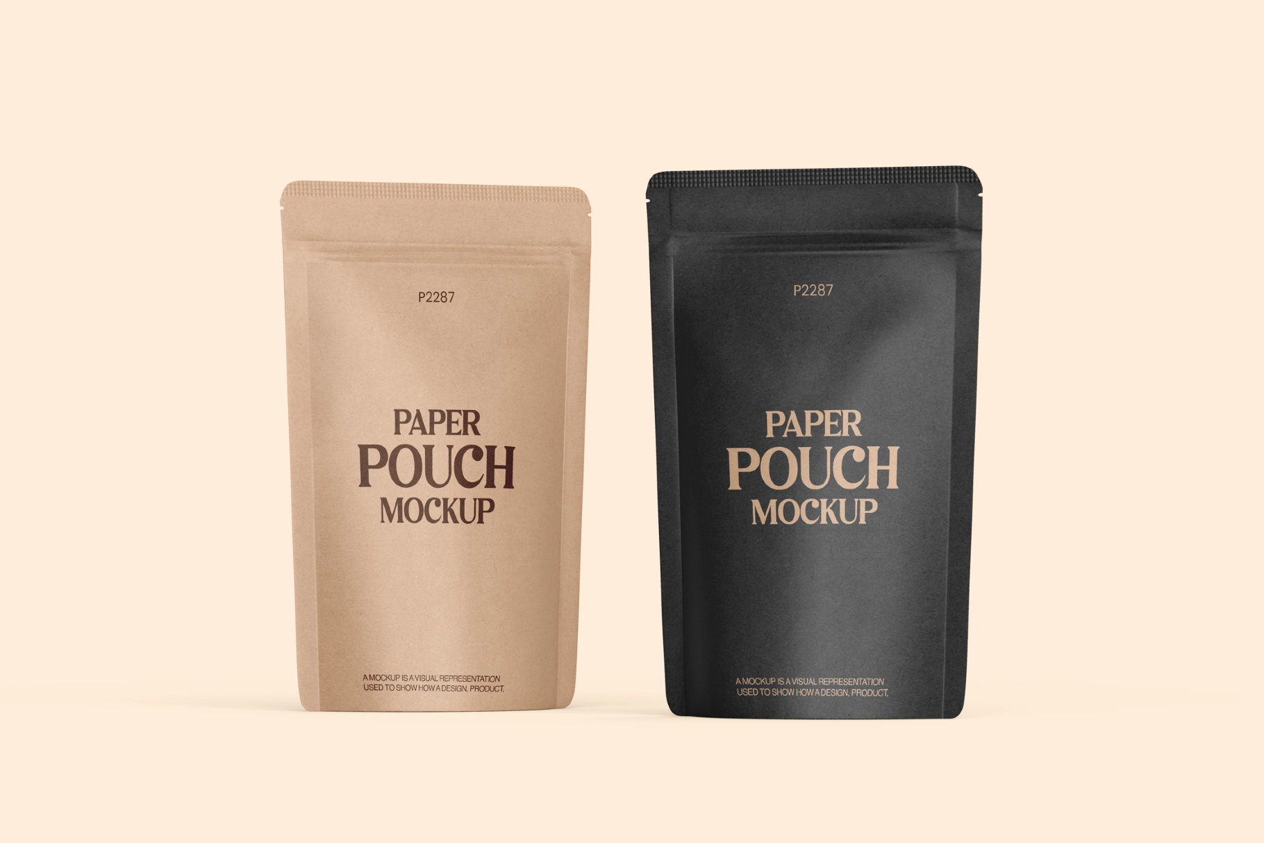 Kraft Paper Stand-Up Pouch Mockup Bundle