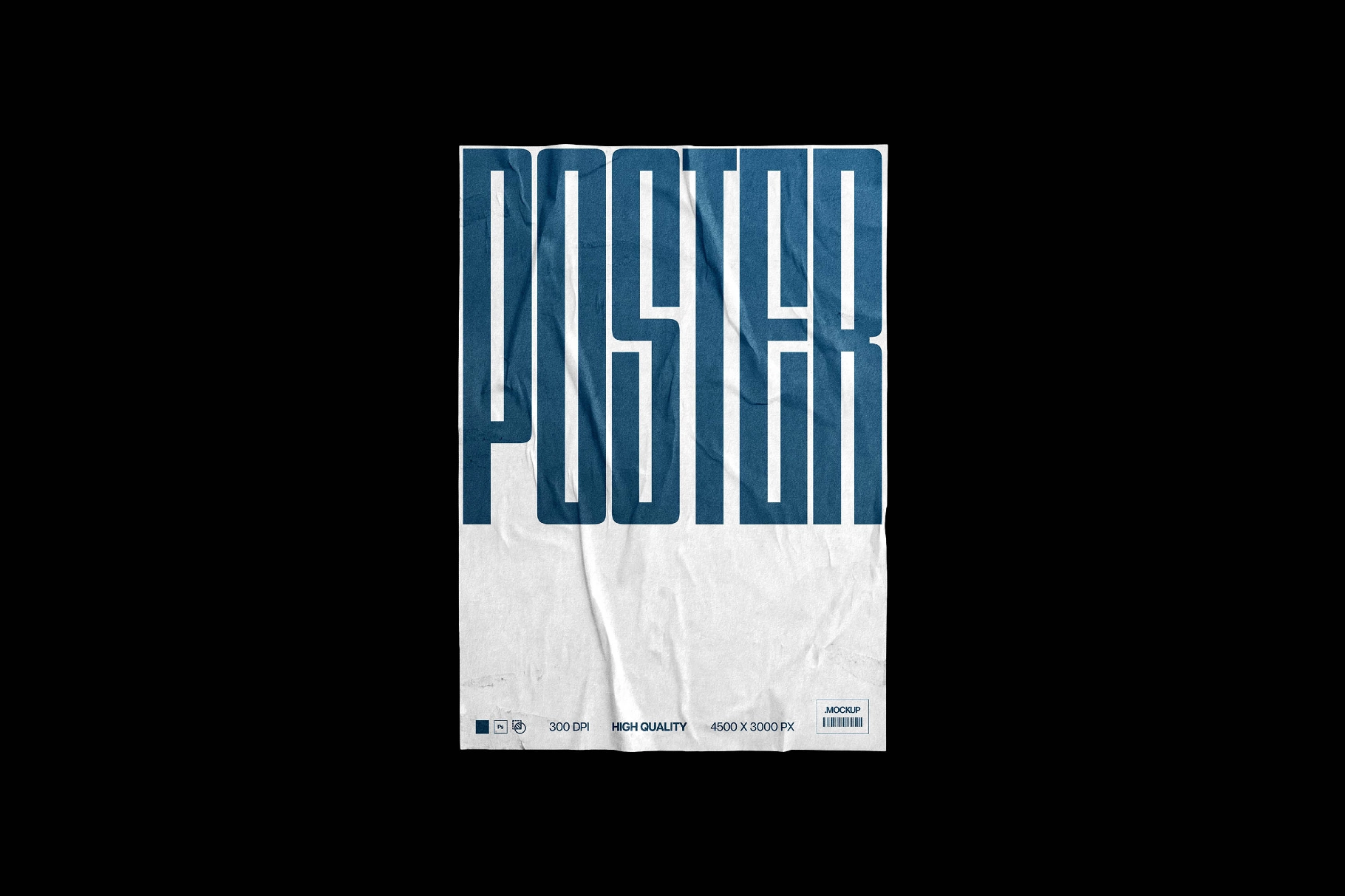 Folded Poster Mockup with Natural Paper Texture