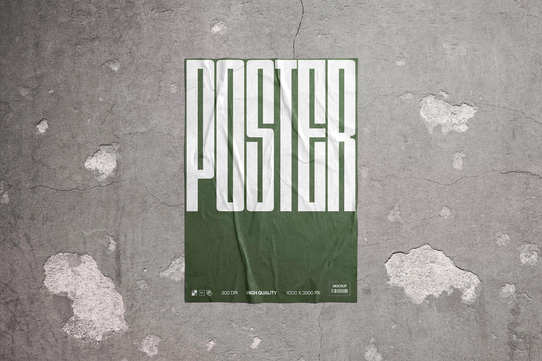 Folded Poster Mockup with Natural Paper Texture