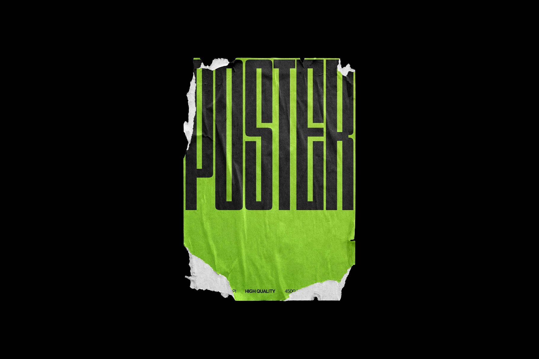 Torn Poster Mockup with Ripped Paper Edges