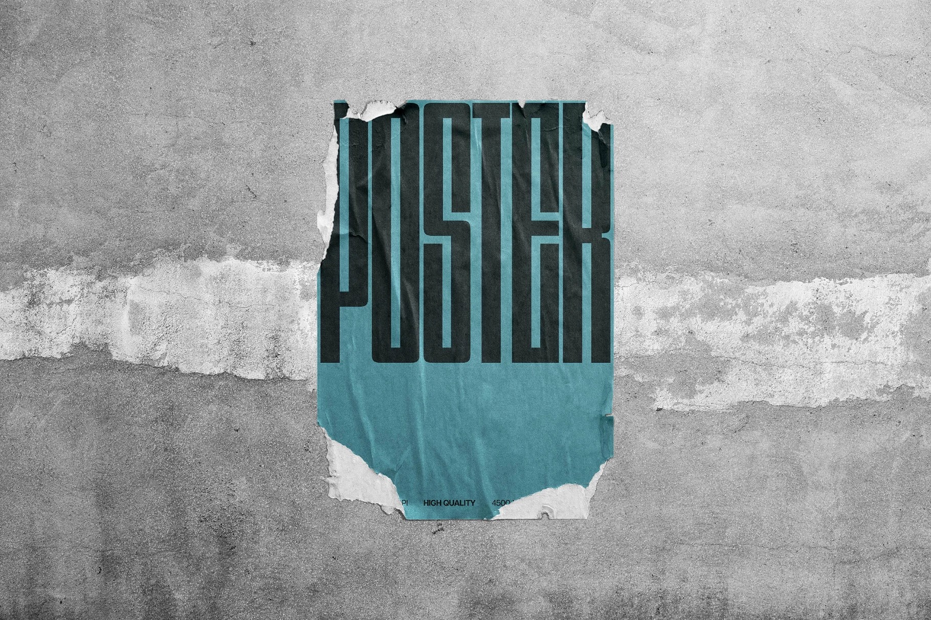 Torn Poster Mockup with Ripped Paper Edges