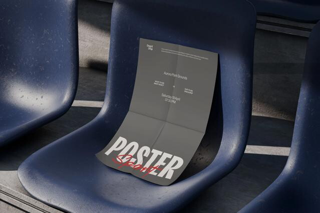 Folded Sport Event Poster Mockup