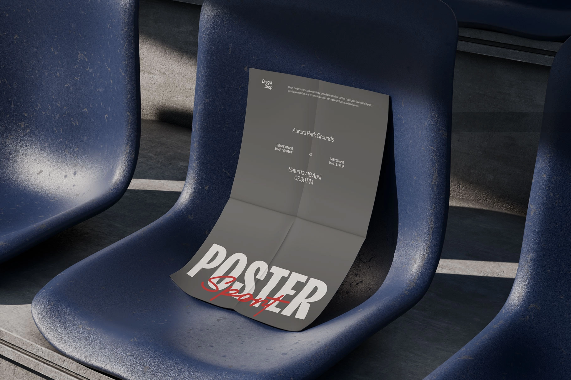 Folded Sport Event Poster Mockup