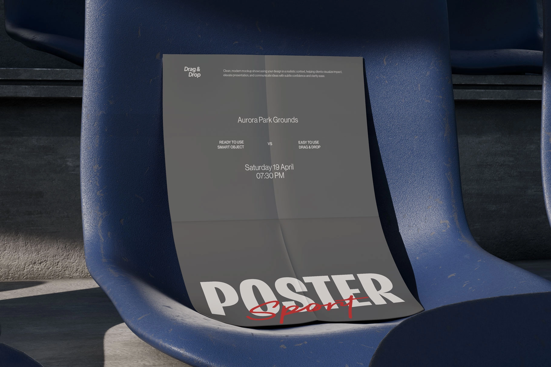 Folded Sport Event Poster Mockup