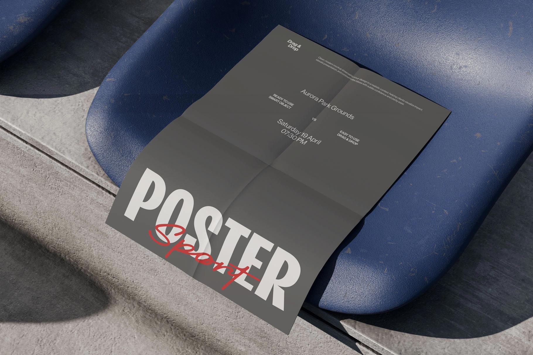 Folded Sport Event Poster Mockup