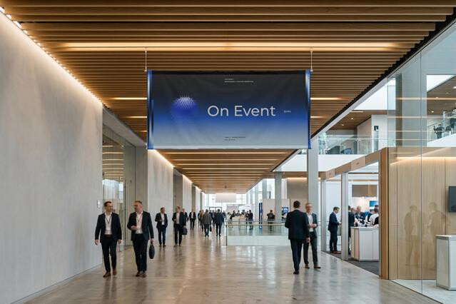 Business Hall Hanging Banner Mockup