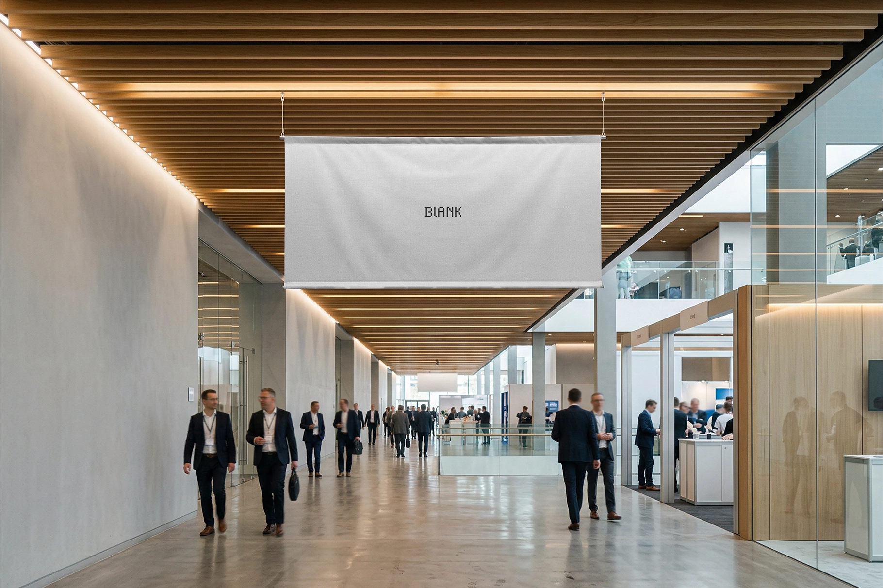Business Hall Hanging Banner Mockup