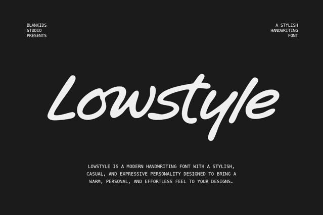 Lowstyle – Stylish Handwriting Font