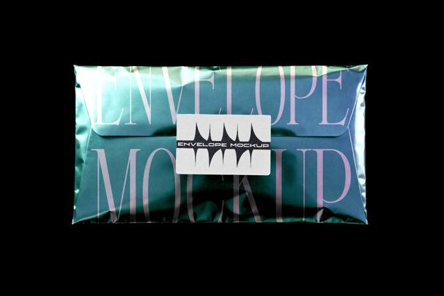 Metallic Envelope Mockup with Sticker Seal