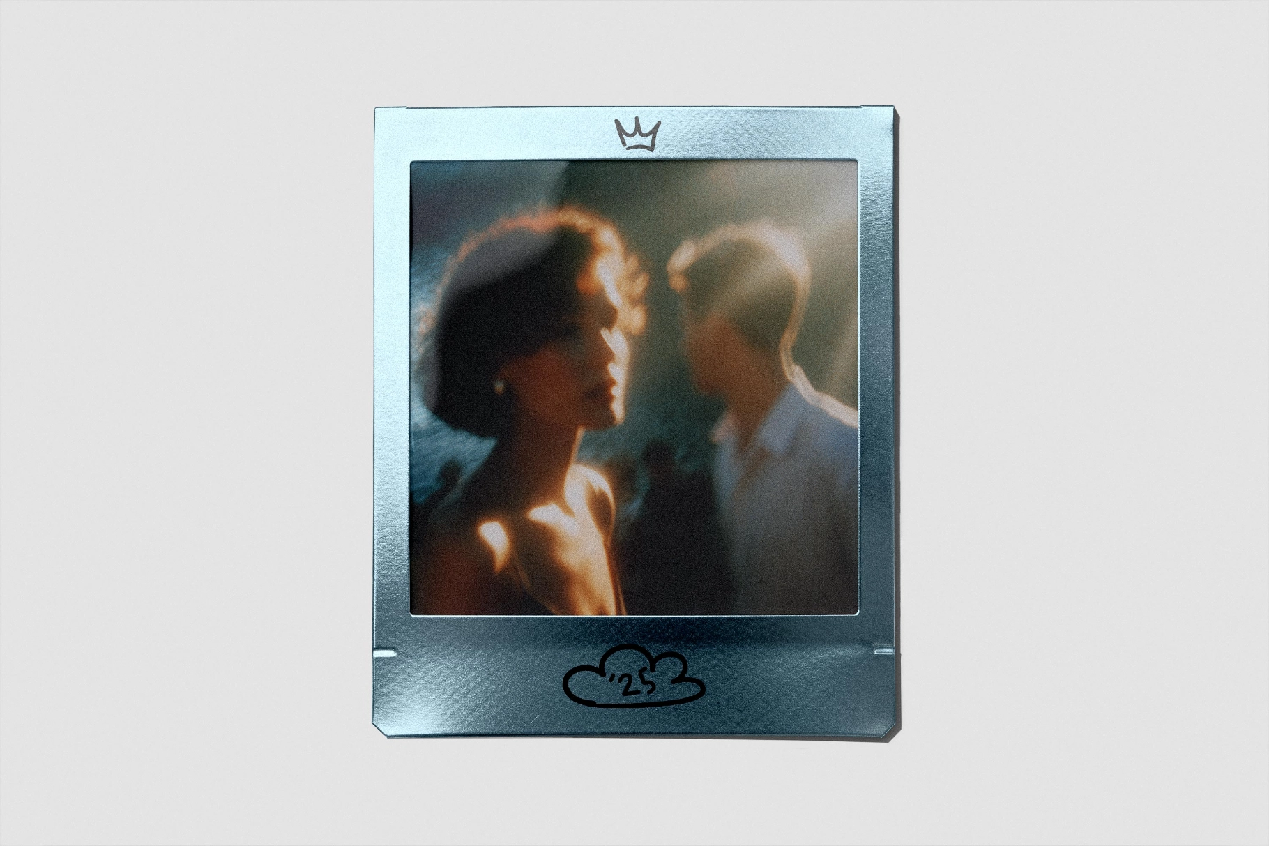 Polaroid Photo Mockup with Metallic Frame