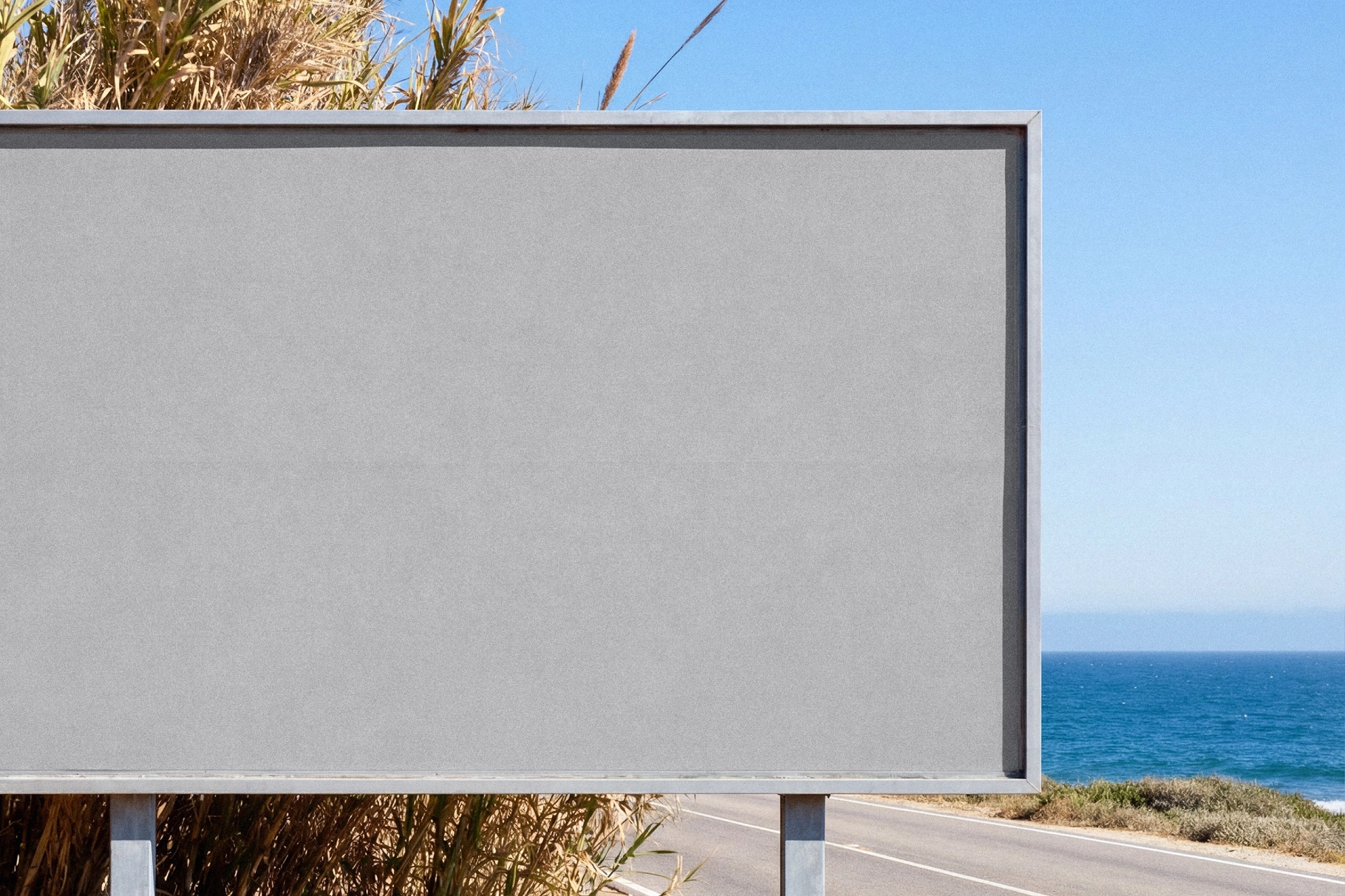 Billboard Mockup Outdoor with Coastal View