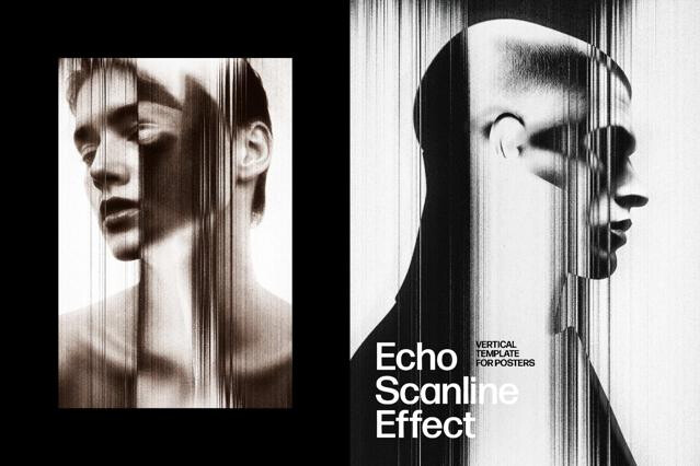 Echo Scanline Poster Photo Effect