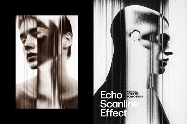 Echo Scanline Poster Photo Effect