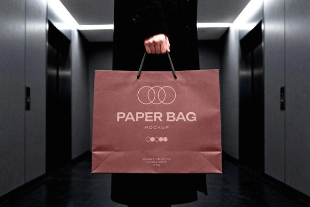 Shopping Bag Mockup with Overhead Light
