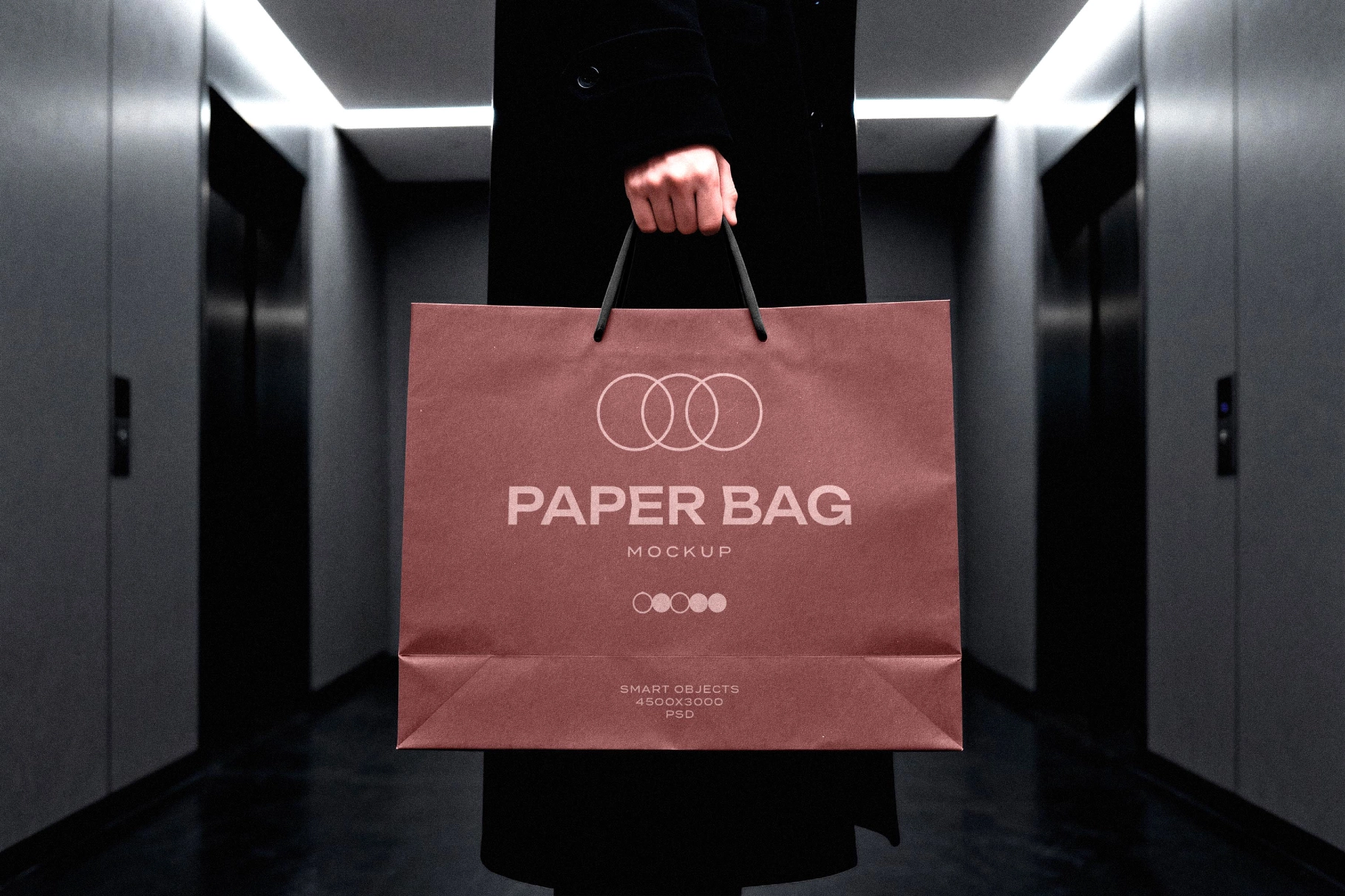 Shopping Bag Mockup with Overhead Light