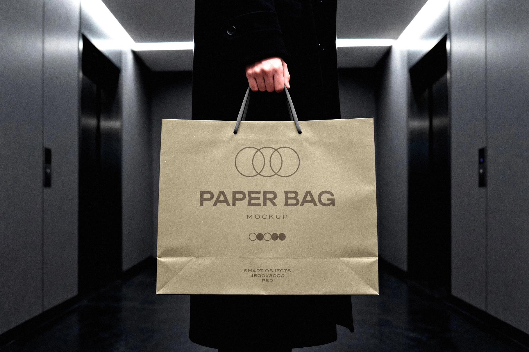 Shopping Bag Mockup with Overhead Light
