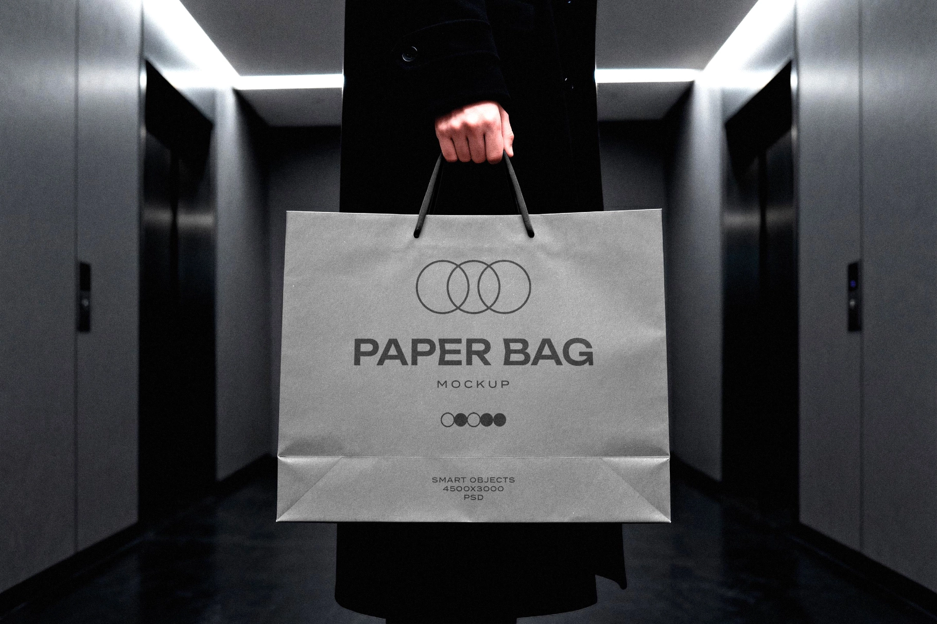 Shopping Bag Mockup with Overhead Light