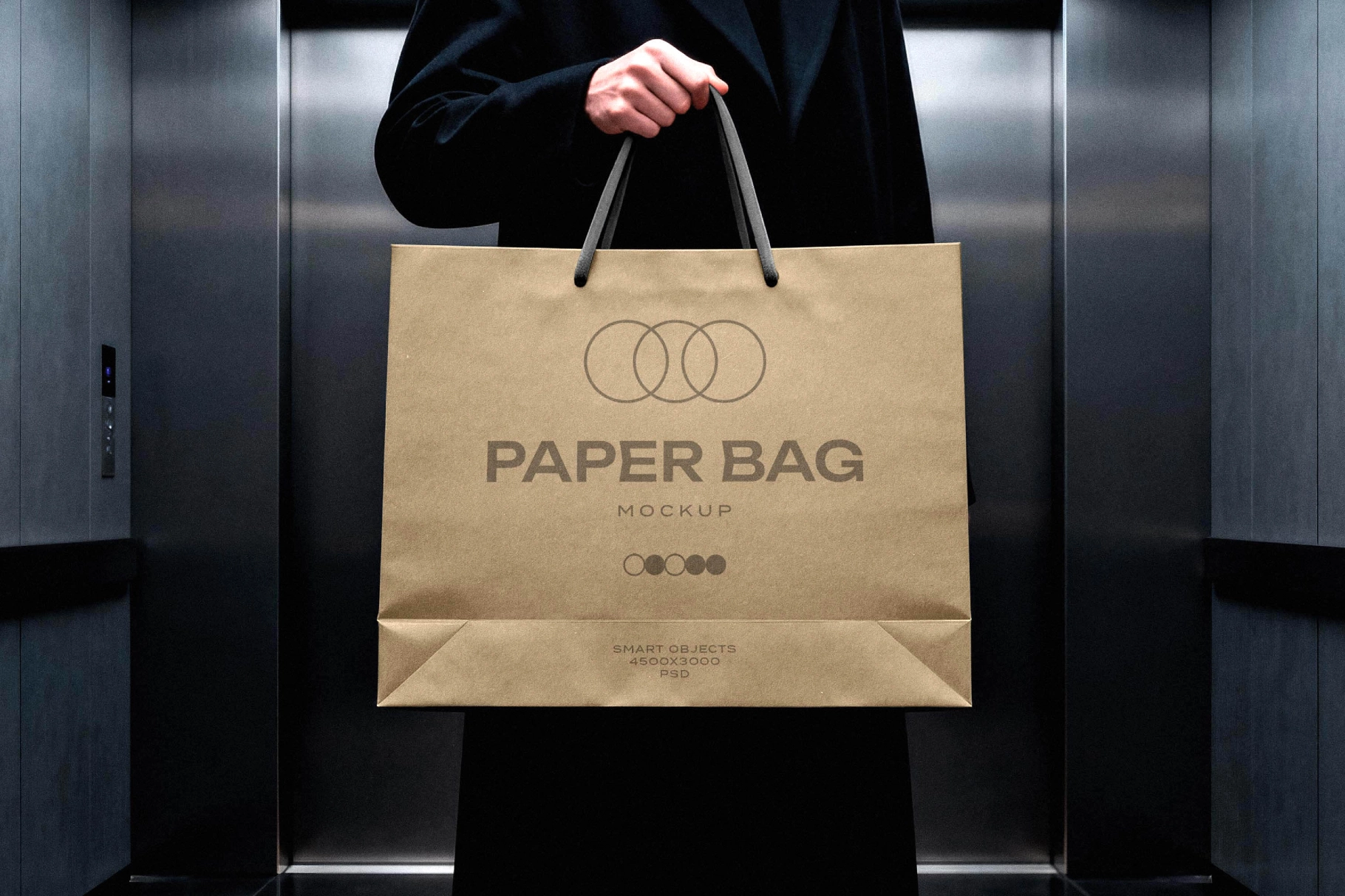Shopping Bag Mockup with Rope Handles