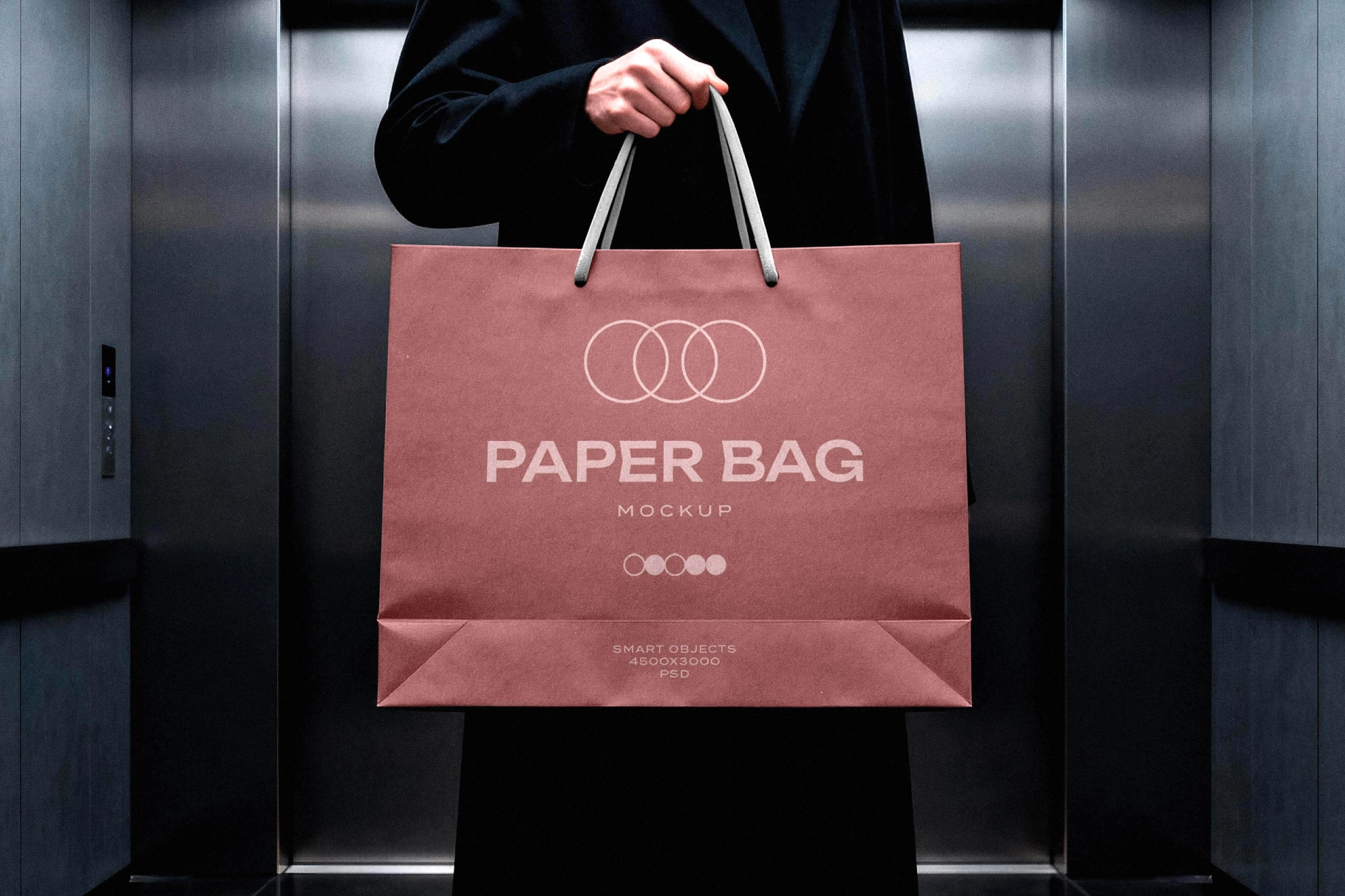 Shopping Bag Mockup with Rope Handles