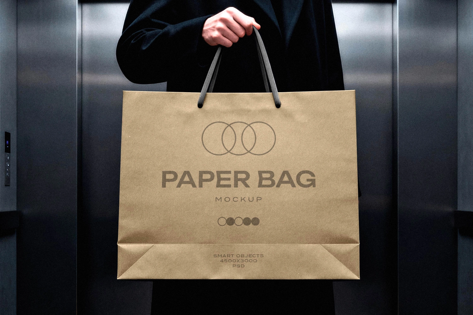 Shopping Bag Mockup with Rope Handles
