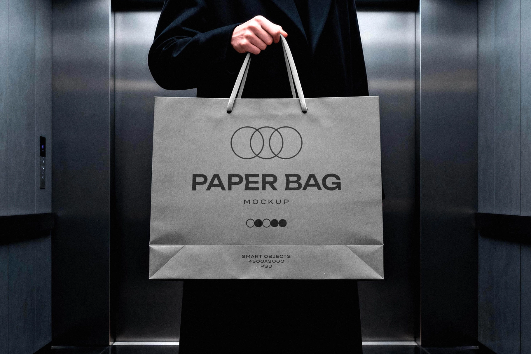Shopping Bag Mockup with Rope Handles