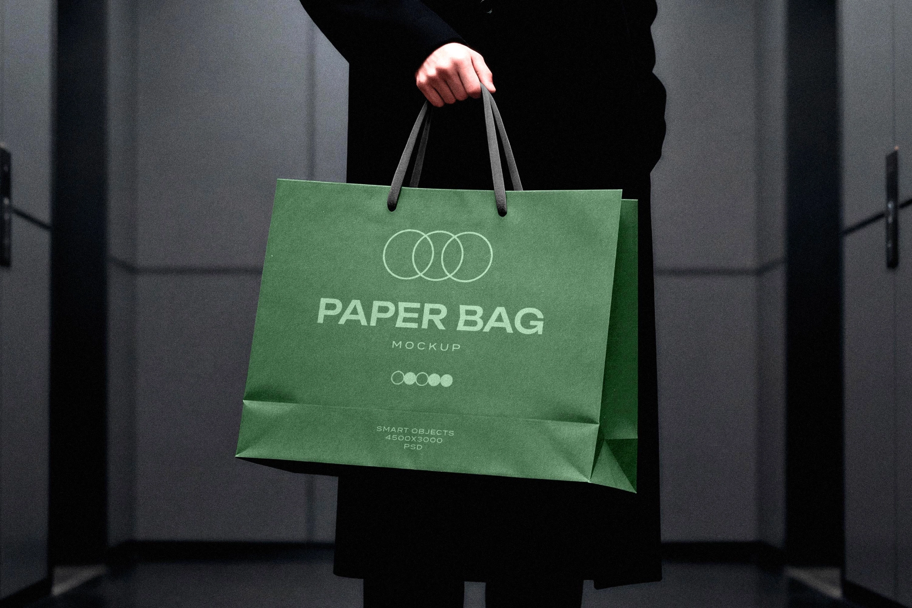 Paper Bag Mockup in Elevator