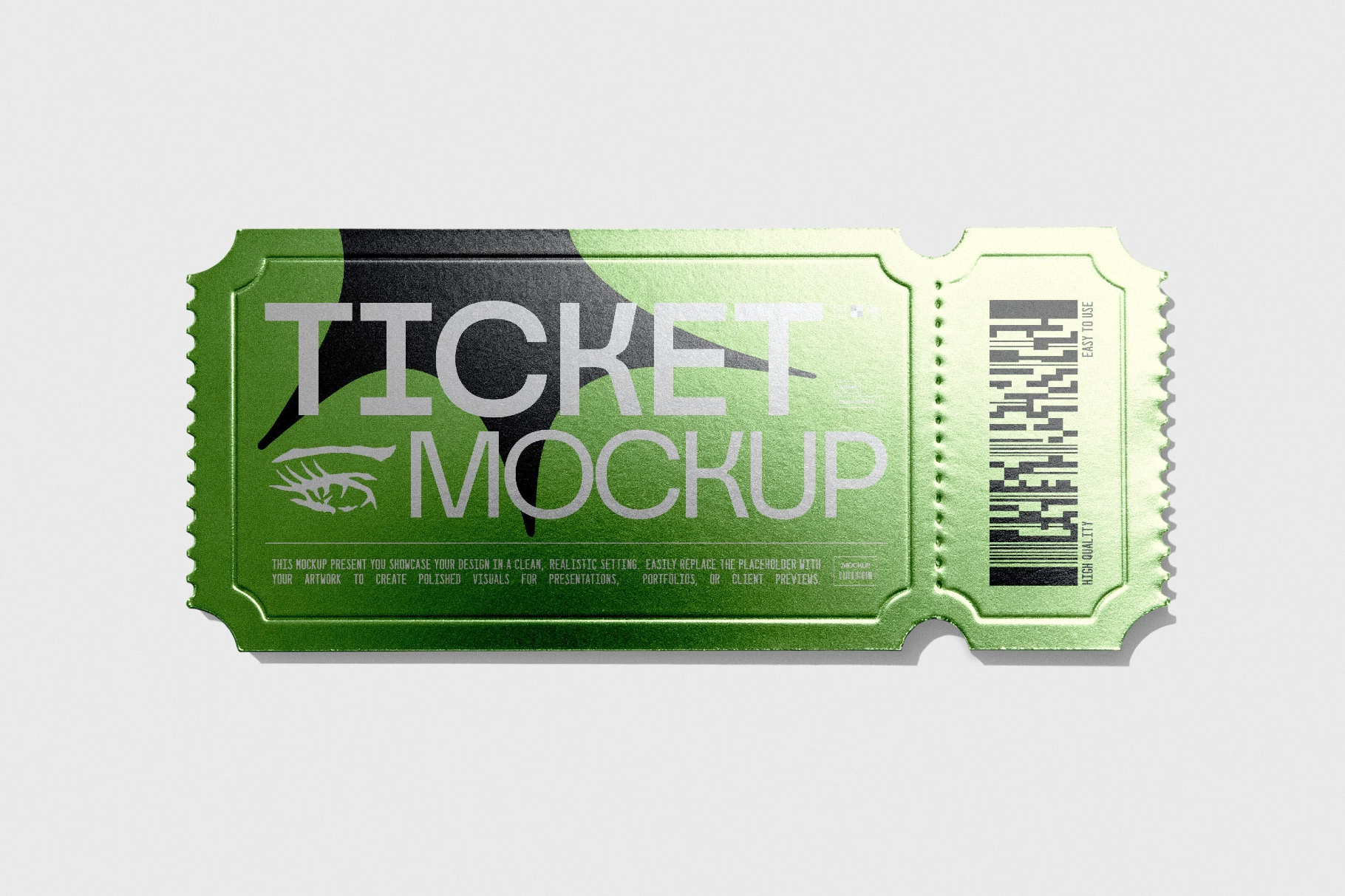 Event Ticket Mockup with Perforated Edge
