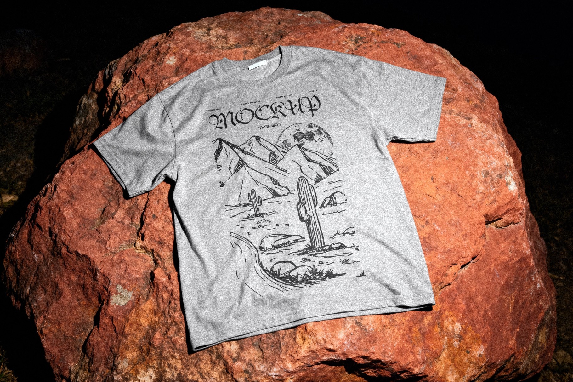 Outdoor T-Shirt Mockup on Natural Stone
