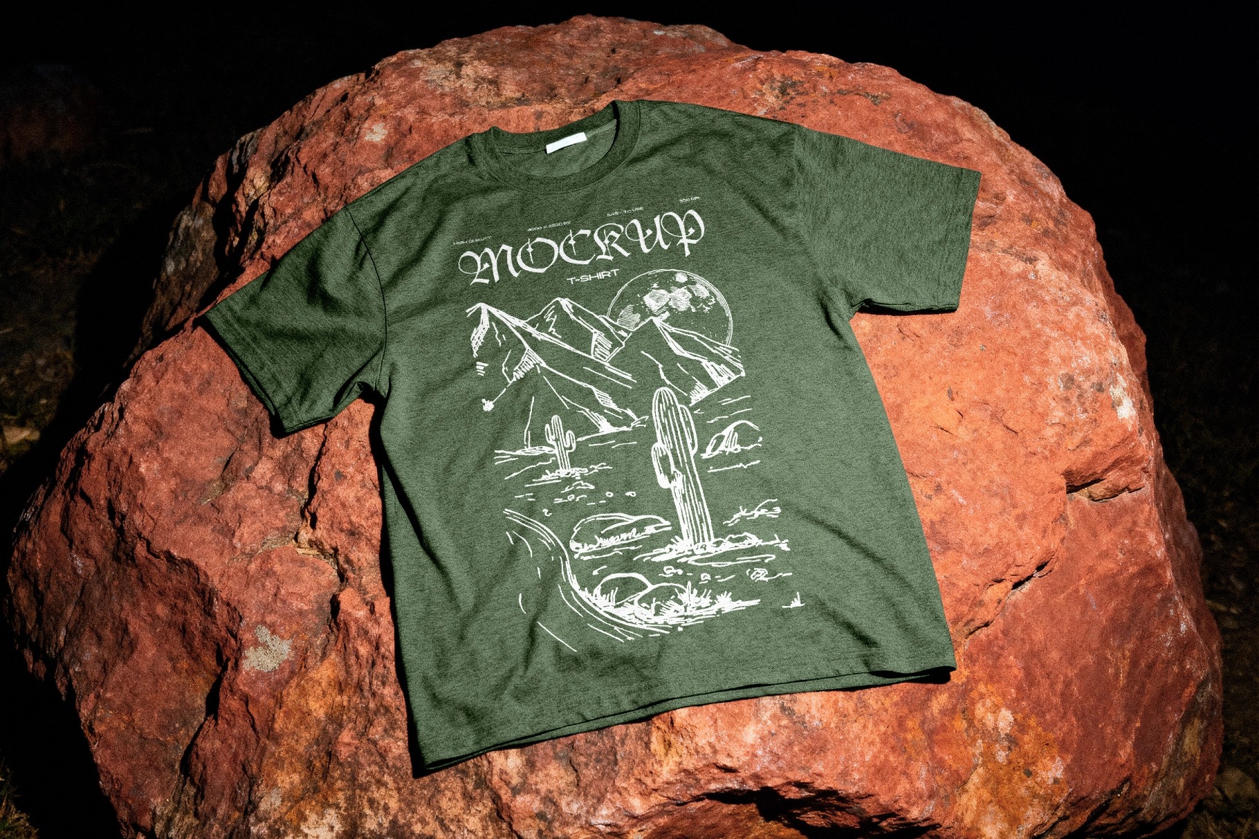 Outdoor T-Shirt Mockup on Natural Stone