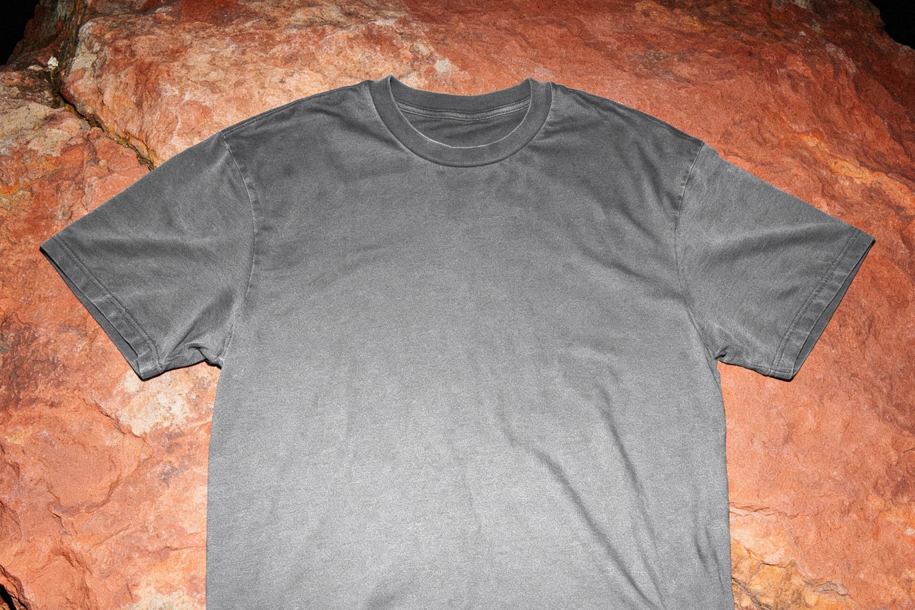 T-Shirt Mockup on Natural Rock