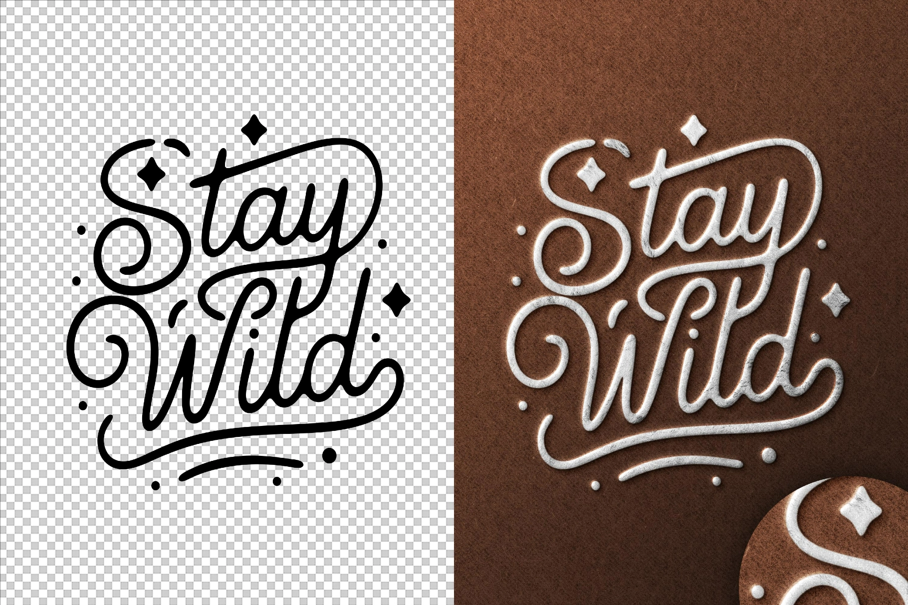 Silver Stamped Foil Text Effect